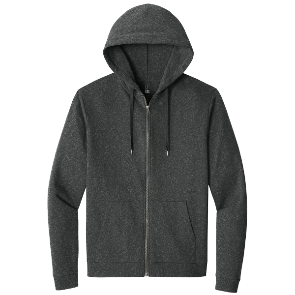 District Perfect Tri ® Fleece Full Zip Hoodie, Heathered Charcoal, Front view