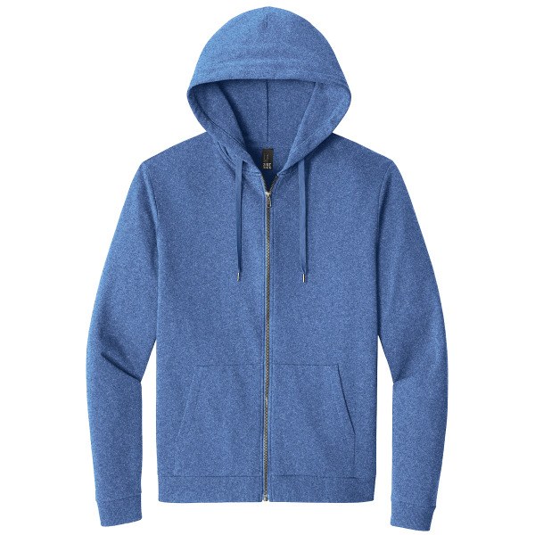 District Perfect Tri ® Fleece Full Zip Hoodie, Royal Frost, Front view