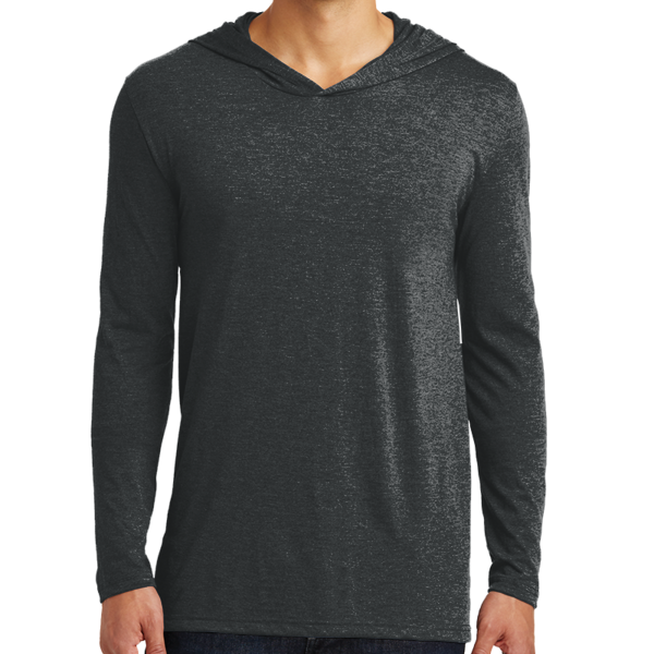 District Perfect Tri ® Long Sleeve Hoodie, Black Frost, Front view