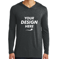 District Perfect Tri ® Long Sleeve Hoodie, Black Frost, Front view, Mockup