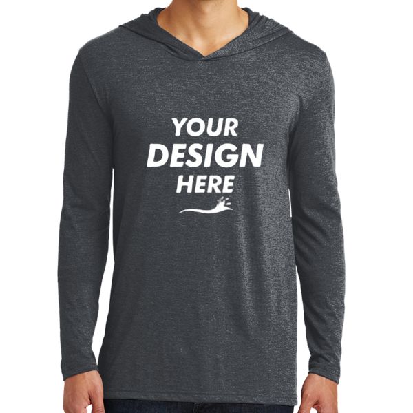 District Perfect Tri ® Long Sleeve Hoodie, Charcoal, Front view, Mockup