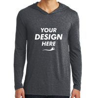 District Perfect Tri ® Long Sleeve Hoodie, Charcoal, Front view, Mockup
