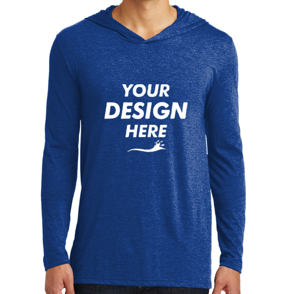 District Perfect Tri ® Long Sleeve Hoodie, Deep Royal, Front view, Mockup