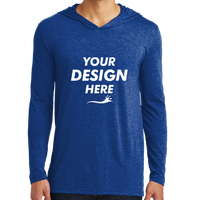 District Perfect Tri ® Long Sleeve Hoodie, Deep Royal, Front view, Mockup
