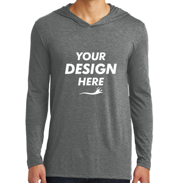 District Perfect Tri ® Long Sleeve Hoodie, Grey Frost, Front view, Mockup