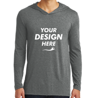 District Perfect Tri ® Long Sleeve Hoodie, Grey Frost, Front view, Mockup