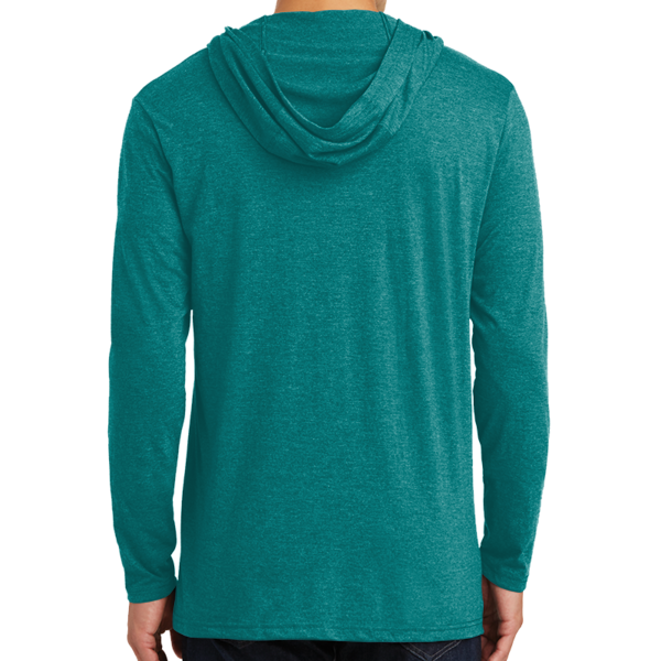District Perfect Tri ® Long Sleeve Hoodie, Heathered Teal, Back view