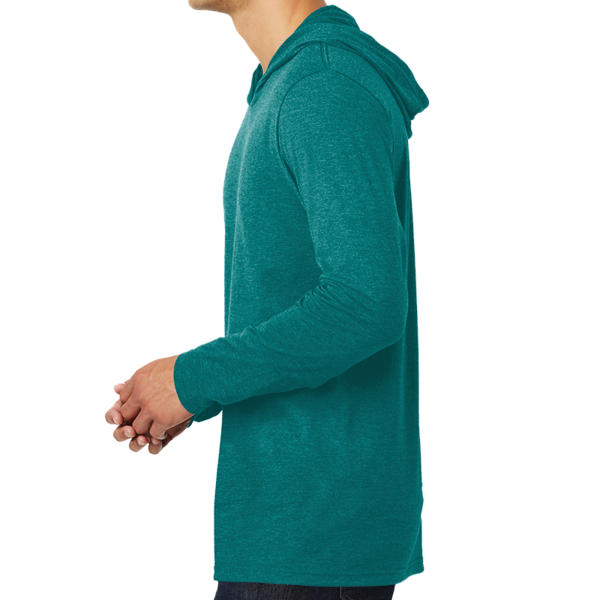District Perfect Tri ® Long Sleeve Hoodie, Heathered Teal, Left view