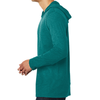 District Perfect Tri ® Long Sleeve Hoodie, Heathered Teal, Left view
