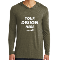 District Perfect Tri ® Long Sleeve Hoodie, Military Green Frost, Front view, Mockup
