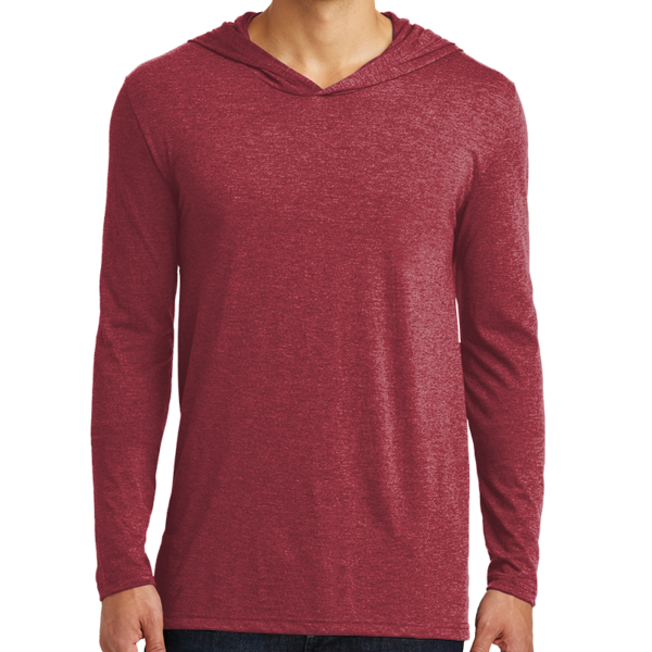 District Perfect Tri ® Long Sleeve Hoodie, Red Frost, Front view