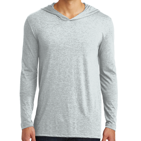 District Perfect Tri ® Long Sleeve Hoodie, White, Front view