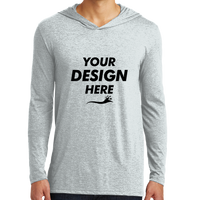 District Perfect Tri ® Long Sleeve Hoodie, White, Front view, Mockup