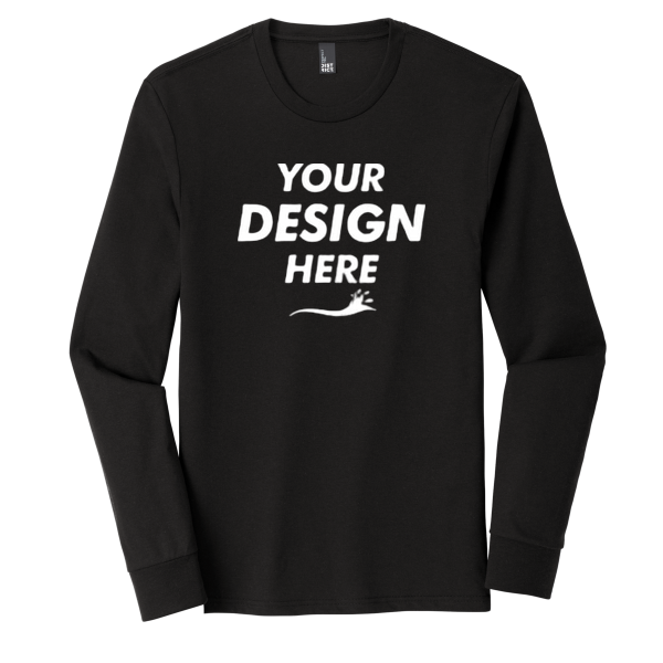 District Perfect Tri ® Long Sleeve Tee, Black, Front view, Mockup
