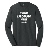 District Perfect Tri ® Long Sleeve Tee, Black Frost, Front view, Mockup