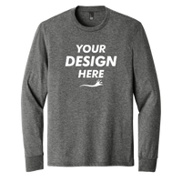 District Perfect Tri ® Long Sleeve Tee, Grey Frost, Front view, Mockup
