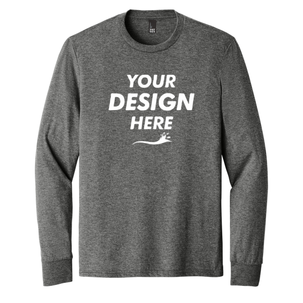 District Perfect Tri ® Long Sleeve Tee, Grey Frost, Front view, Mockup