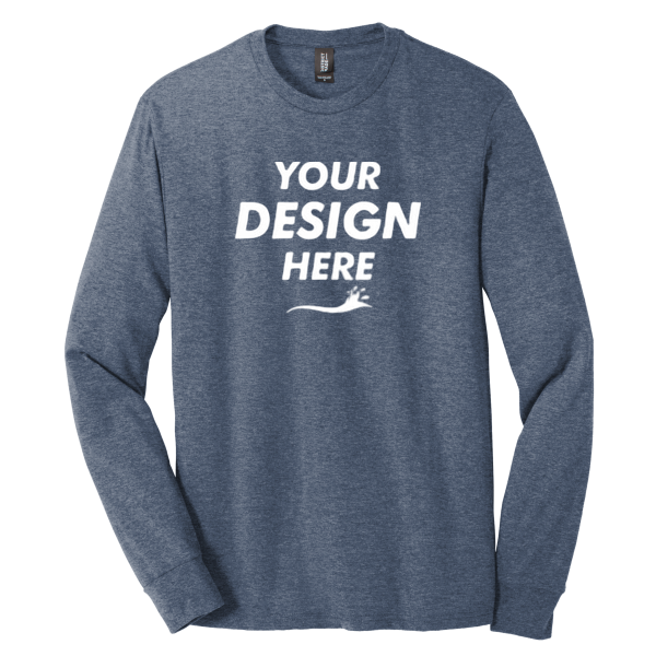 District Perfect Tri ® Long Sleeve Tee, Navy Frost, Front view, Mockup