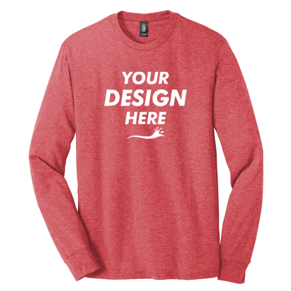 District Perfect Tri ® Long Sleeve Tee, Red Frost, Front view, Mockup