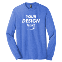 District Perfect Tri ® Long Sleeve Tee, Royal Frost, Front view, Mockup