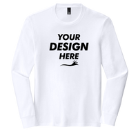 District Perfect Tri ® Long Sleeve Tee, White, Front view, Mockup