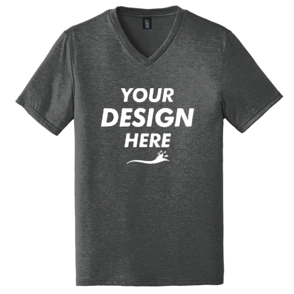 District Perfect Tri ® V Neck Tee, Black Frost, Front view, Mockup
