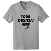 District Perfect Tri ® V Neck Tee, Grey Frost, Front view, Mockup