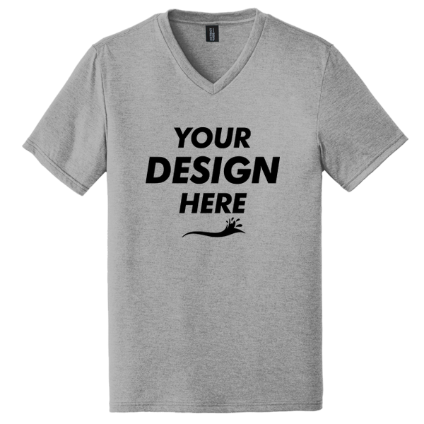 District Perfect Tri ® V Neck Tee, Grey Frost, Front view, Mockup