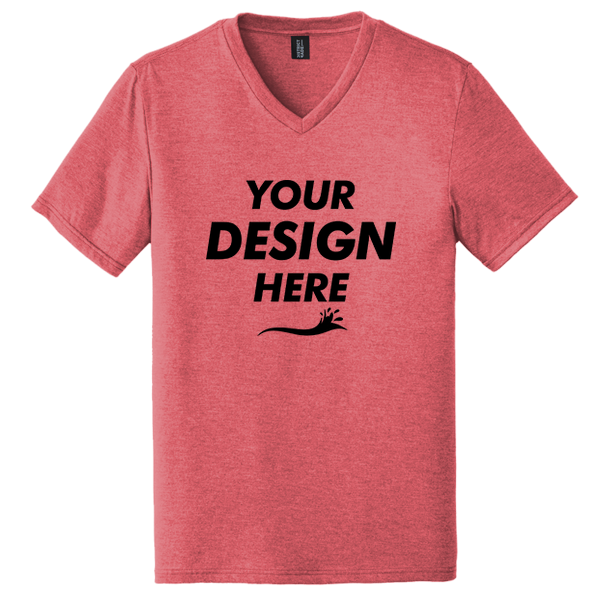District Perfect Tri ® V Neck Tee, Red Frost, Front view, Mockup