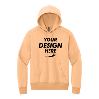 District Perfect Weight ® Fleece Hoodie, Apricot, Front view, Mockup