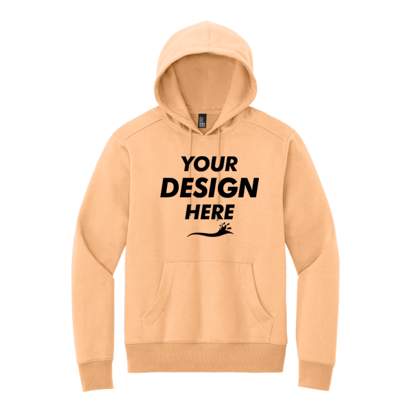 District Perfect Weight ® Fleece Hoodie, Apricot, Front view, Mockup