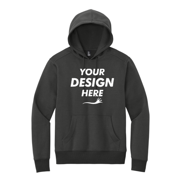 District Perfect Weight ® Fleece Hoodie, Charcoal, Front view, Mockup