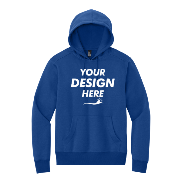 District Perfect Weight ® Fleece Hoodie, Deep Royal, Front view, Mockup
