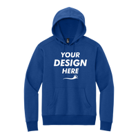 District Perfect Weight ® Fleece Hoodie, Deep Royal, Front view, Mockup