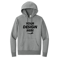 District Perfect Weight ® Fleece Hoodie, Heathered Steel, Front view, Mockup