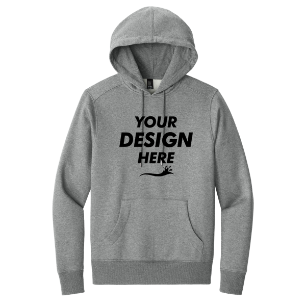 District Perfect Weight ® Fleece Hoodie, Heathered Steel, Front view, Mockup