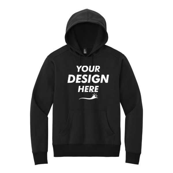 District Perfect Weight ® Fleece Hoodie, Jet Black, Front view, Mockup