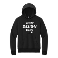 District Perfect Weight ® Fleece Hoodie, Jet Black, Front view, Mockup