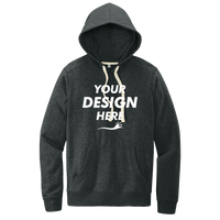 District Re Fleece Hoodie, Charcoal Heather, Front view, Mockup