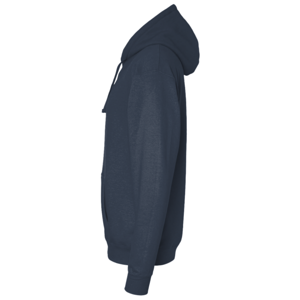 District Re Fleece Hoodie, Heathered Navy, Left Sleeve view