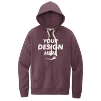 District Re Fleece Hoodie, Maroon Heather, Front view, Mockup