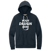District Re Fleece Hoodie, True Navy, Front view, Mockup