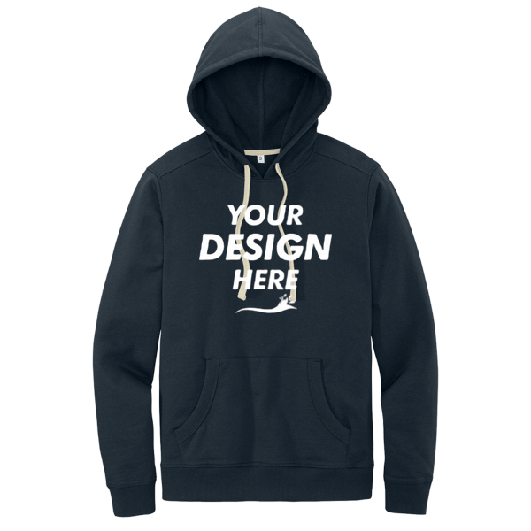 District Re Fleece Hoodie, True Navy, Front view, Mockup