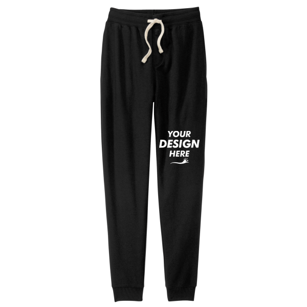 District Re Fleece Jogger, Black, Front view, Mockup