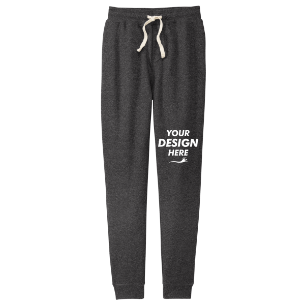 District Re Fleece Jogger, Charcoal Heather, Front view, Mockup