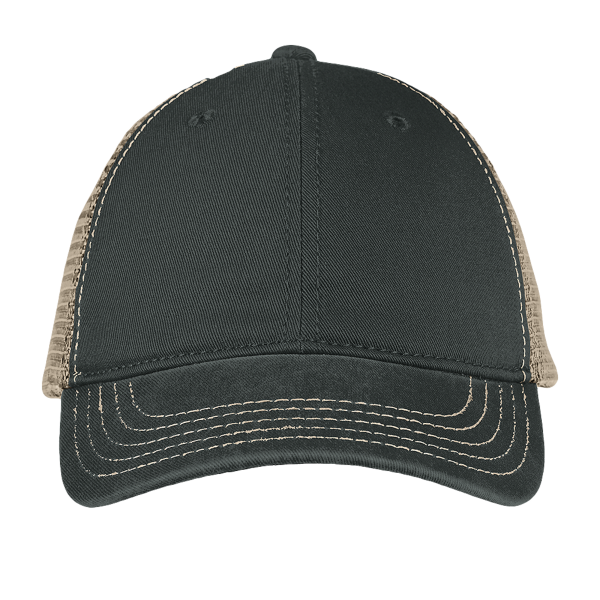 District Super Soft Mesh Back Cap, Black / Khaki, Front view