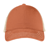District Super Soft Mesh Back Cap, Burnt Orange / Stone, Front view