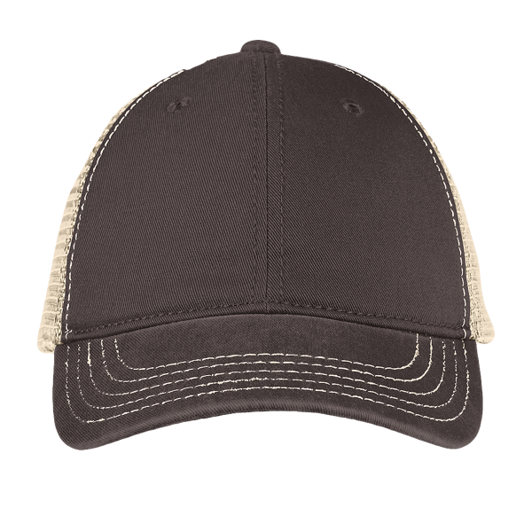 District Super Soft Mesh Back Cap, Chocolate Brown / Stone, Front view