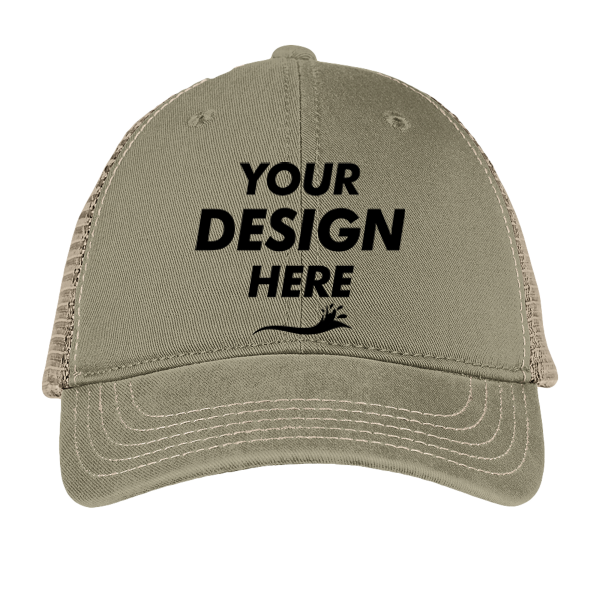 District Super Soft Mesh Back Cap, Olive / Khaki, Front view, Mockup