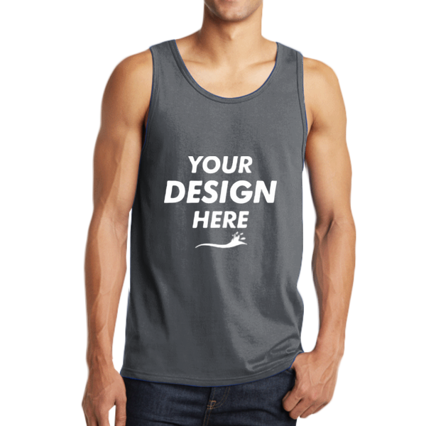 District The Concert Tank ®, Charcoal, Front view, Mockup